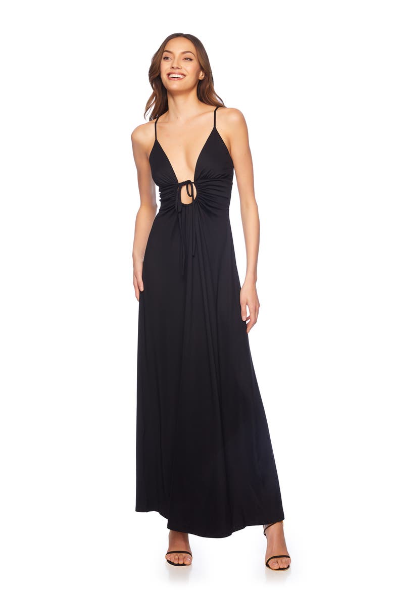 Circle Cutout Maxi Dress, Alternate, color, BLACK