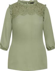 City Chic Katie Lace Yoke Top