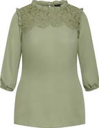 City Chic Katie Lace Yoke Top