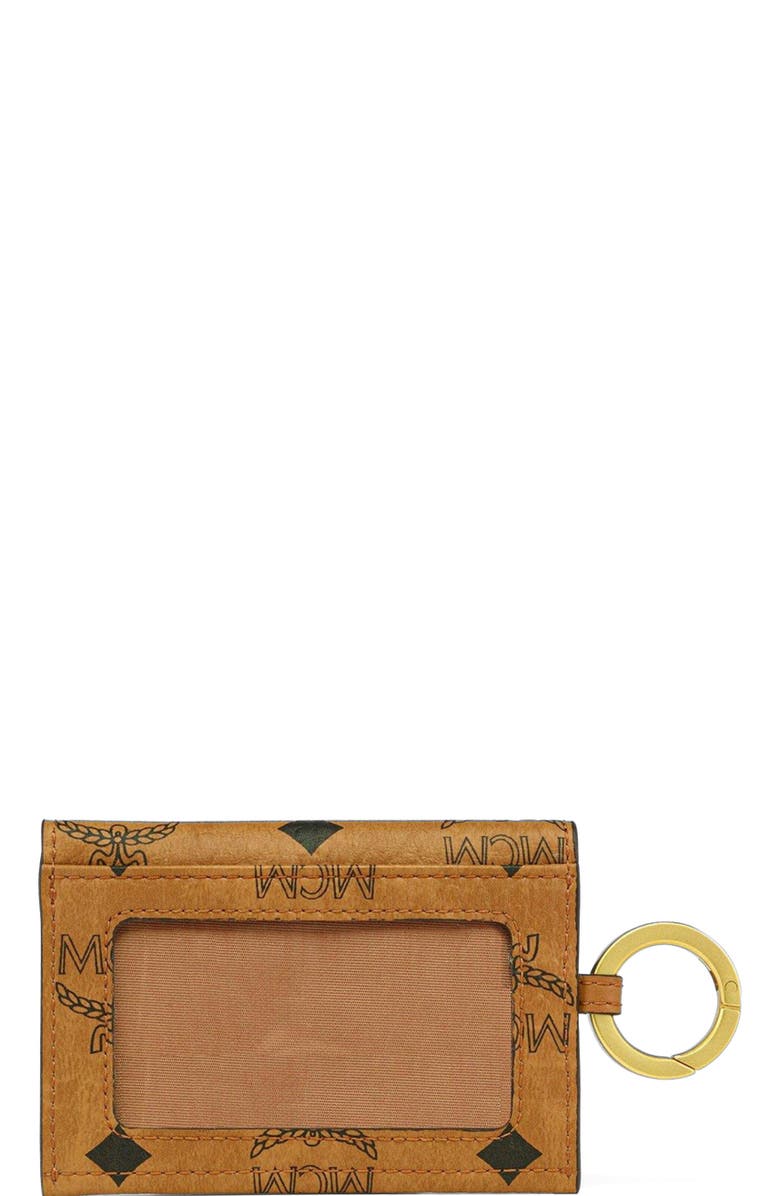MCM Aren Lanyard Card Wallet in Visetos, Alternate, color, 