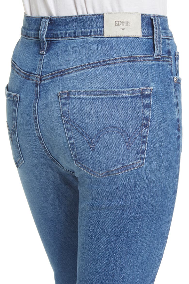 Elin High Waist Crop Slim Jeans, Alternate, color, DREAM WAVE