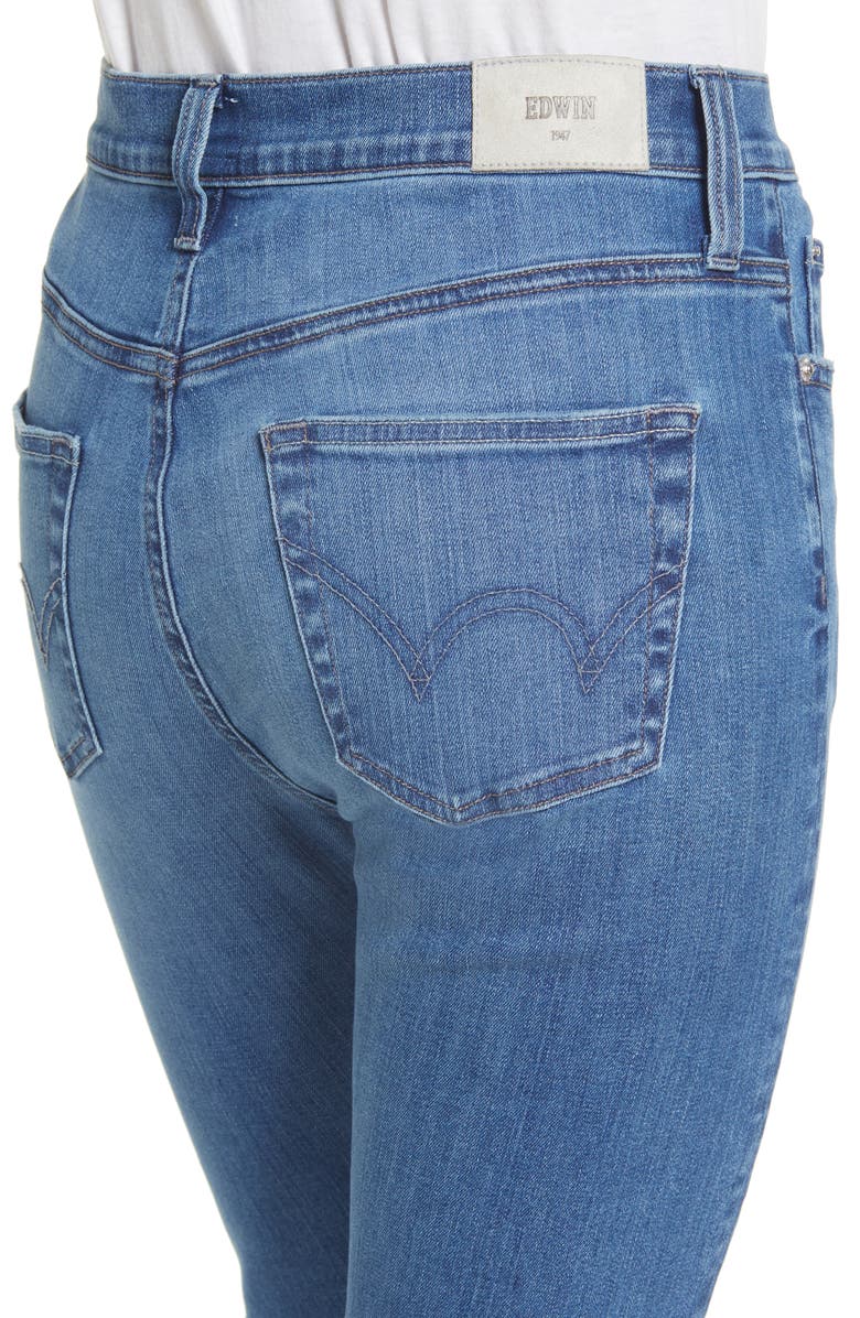 EDWIN Elin High Waist Crop Slim Jeans, Alternate, color, Dream Wave