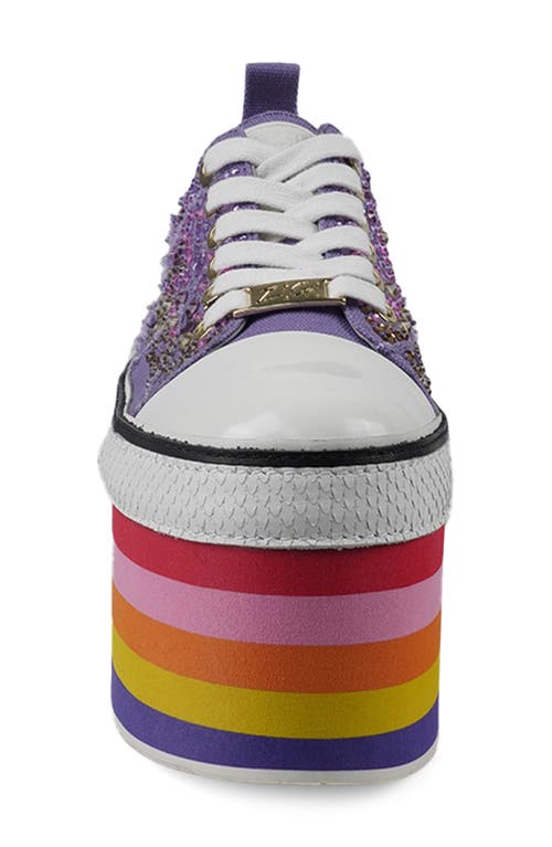 Zigi Britty Platform Sneaker In Purple Canvas