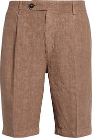 Massimo Alba Pleated Longline Linen Shorts