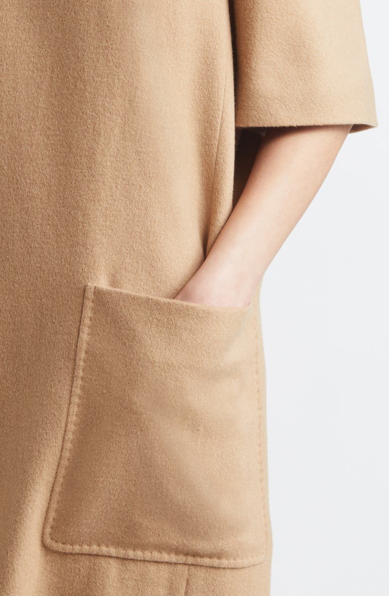 Lafayette 148 New York Patch Pocket Camel Hair Shift Dress, Alternate, color, Camel