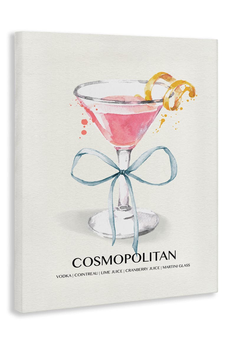 Cosmo Bow Framed Canvas Wall Art, Alternate, color, PINK