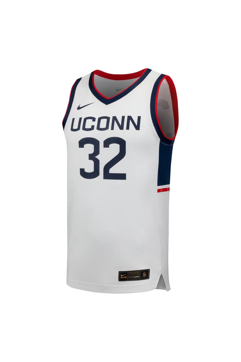 Men's Nike #32 White UConn Huskies Replica Basketball Jersey, Alternate, color, White
