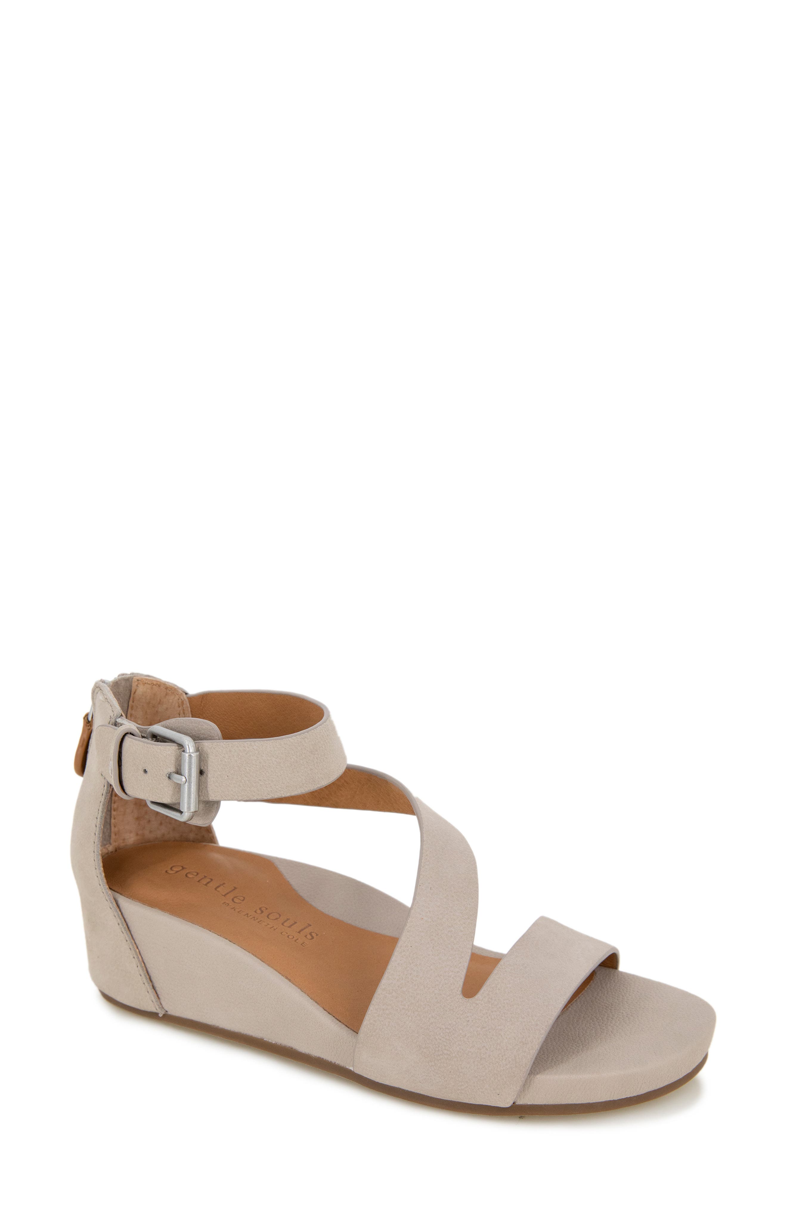Gentle Souls Gwen Asymmetric Strappy Sandal, Main, color, Mushroom Nubuck