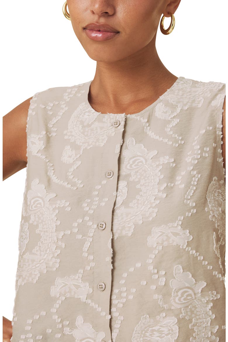 Ezra Button-Up Tank, Alternate, color, GREY/ LIGHT FAWN PAISLEY