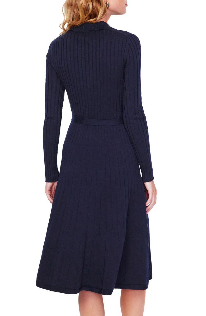 Boden Rachel Ribbed Long Sleeve Shirtdress, Alternate, color, Amaranth Purple