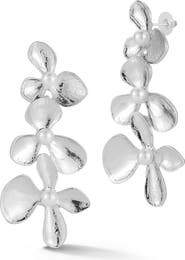 SPHERA MILANO Faux Pearl Flower Drop Earrings