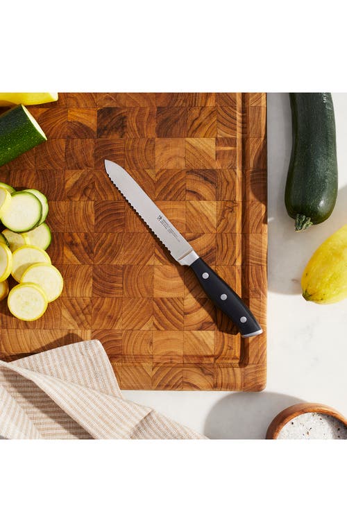 Henckels Cutlery Forged Accent 3.5-inch Serrated Utility Knife In Black