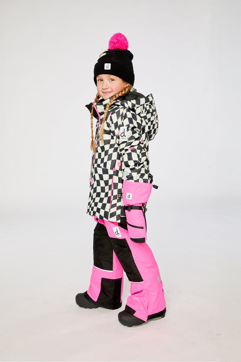 Teknik Checkered Jacket & Pants Two Piece Snowsuit, Alternate, color, Bright Pink and Checkered