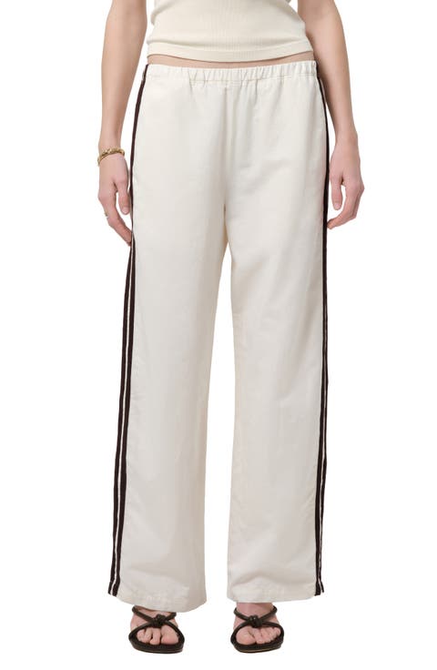 Aurora Side Stripe Cotton & Linen Track Pants