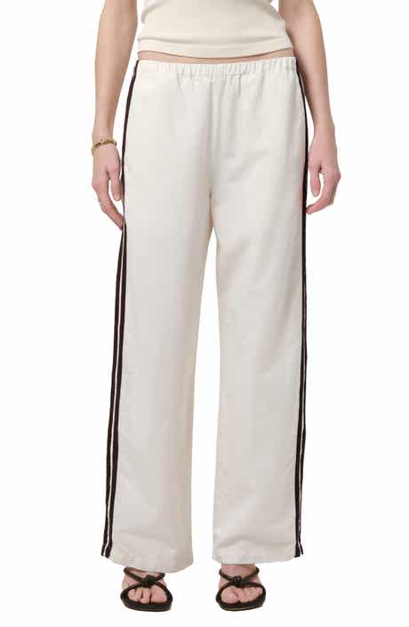 Aurora Side Stripe Cotton & Linen Track Pants