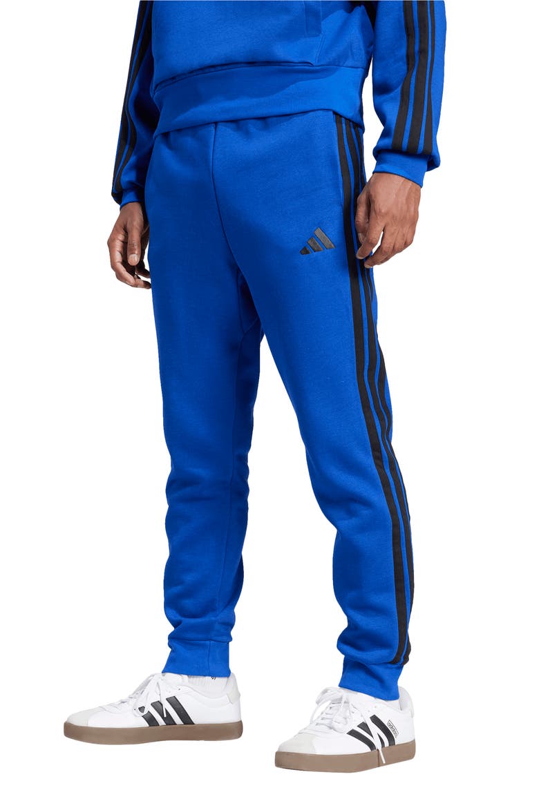 Essentials 3-Stripes Fleece Joggers, Alternate, color, TEAM ROYAL BLUE/ BLACK