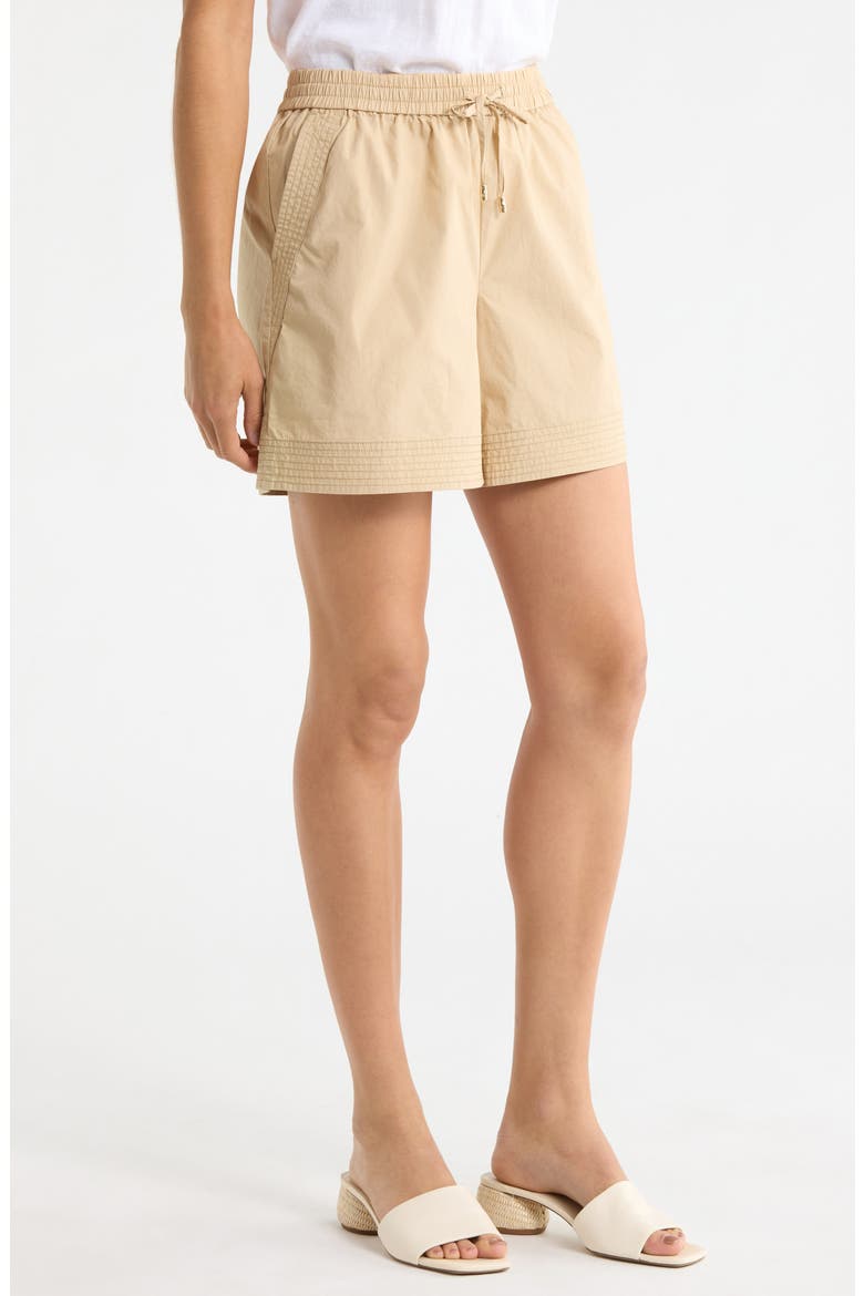 Cotton Poplin Drawstring Shorts, Alternate, color, TANNED