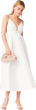 maje Jewelled taffeta maxi dress