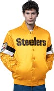 STARTER Men's Starter Gold Pittsburgh Steelers Triple Option Full-Snap Varsity Jacket