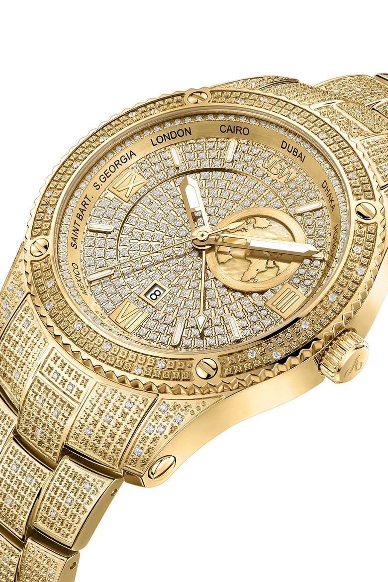 Jet Setter Diamond Bracelet Watch, 46mm, Alternate, color, GOLD