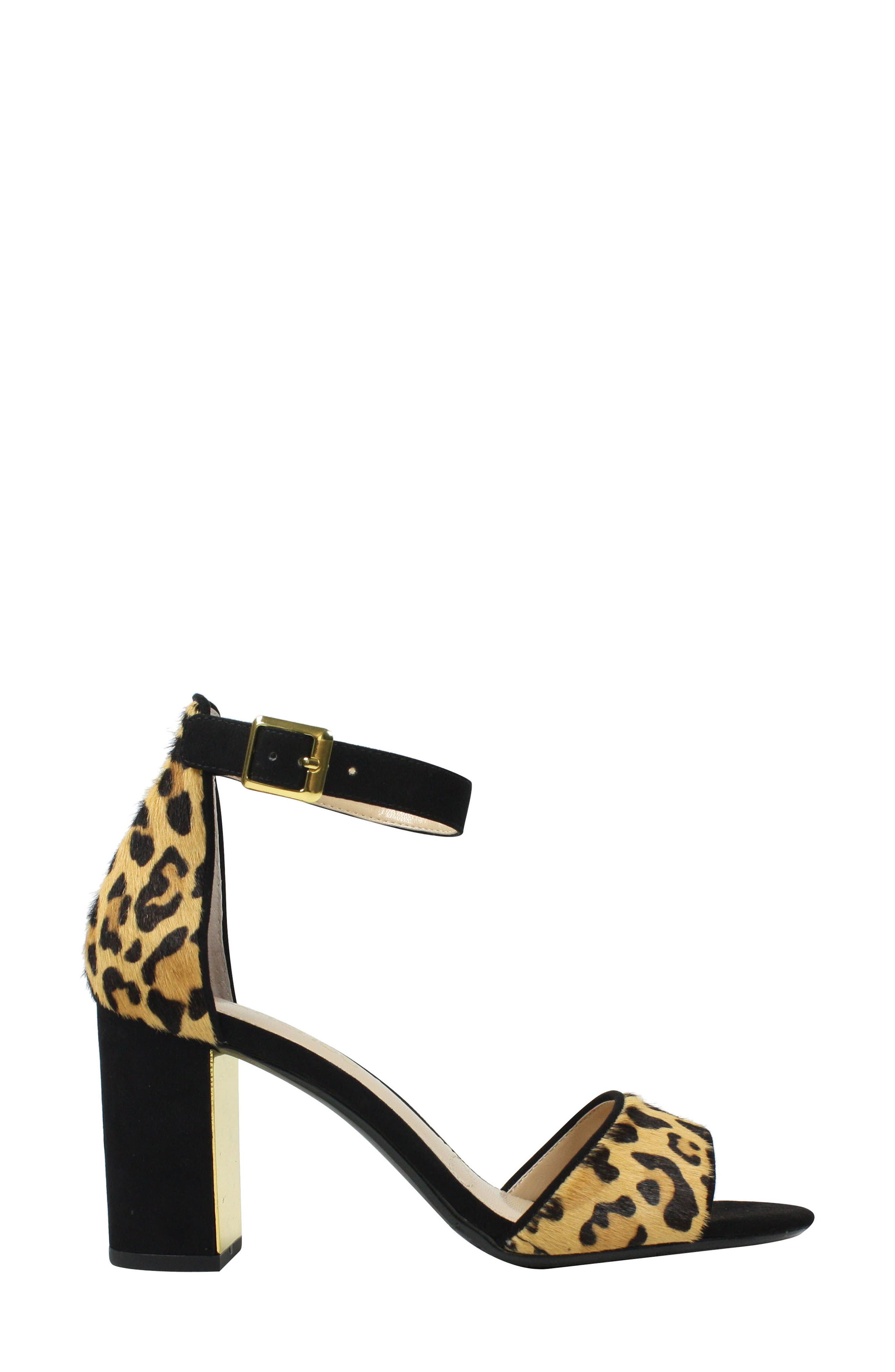 Flaviana Ankle Strap Sandal, Alternate, color, BLACK/ BROWN CALF HAIR