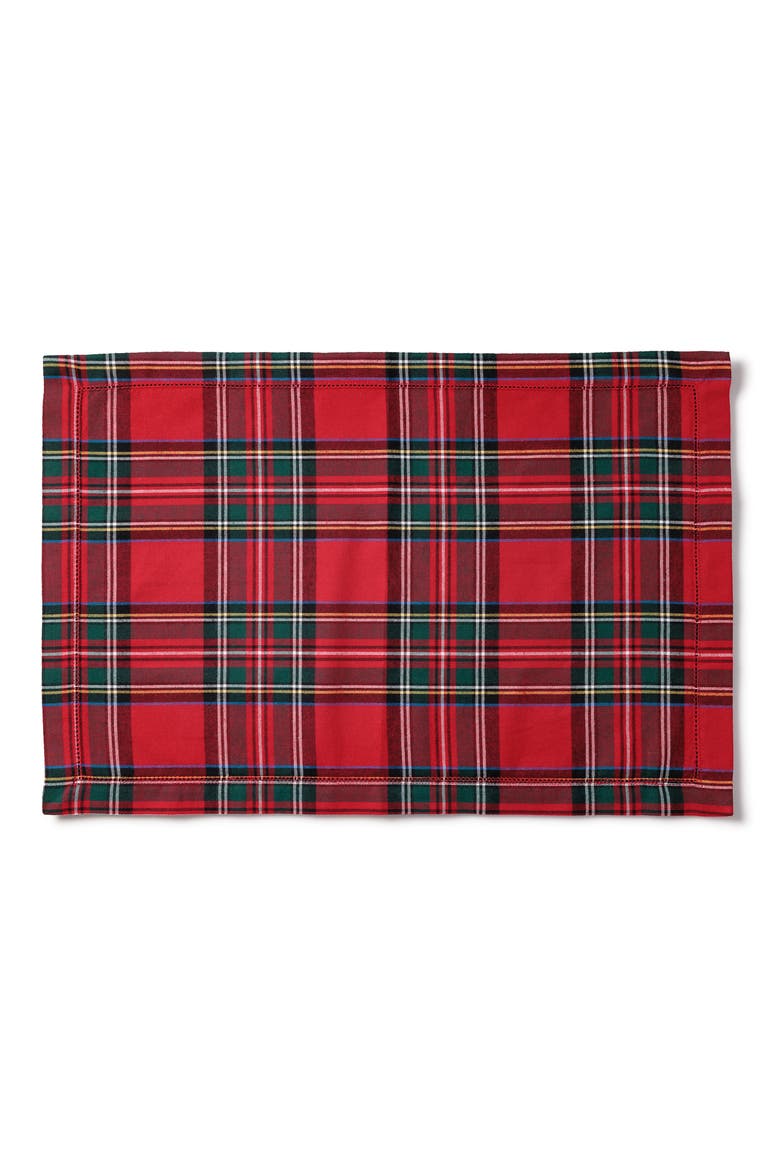 Imperial Tartan Plaid Set of 4 Placemats, Main, color, RED