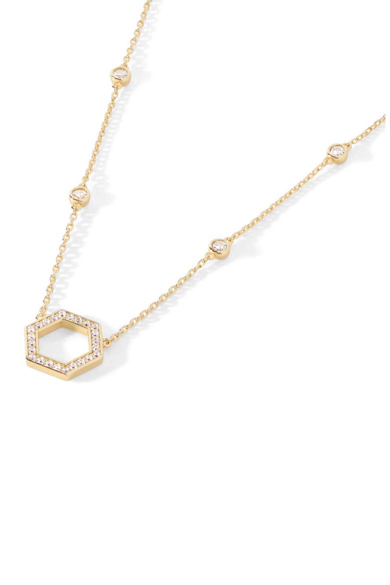 The Natalie Necklace, Alternate, color, Gold/White  CZ