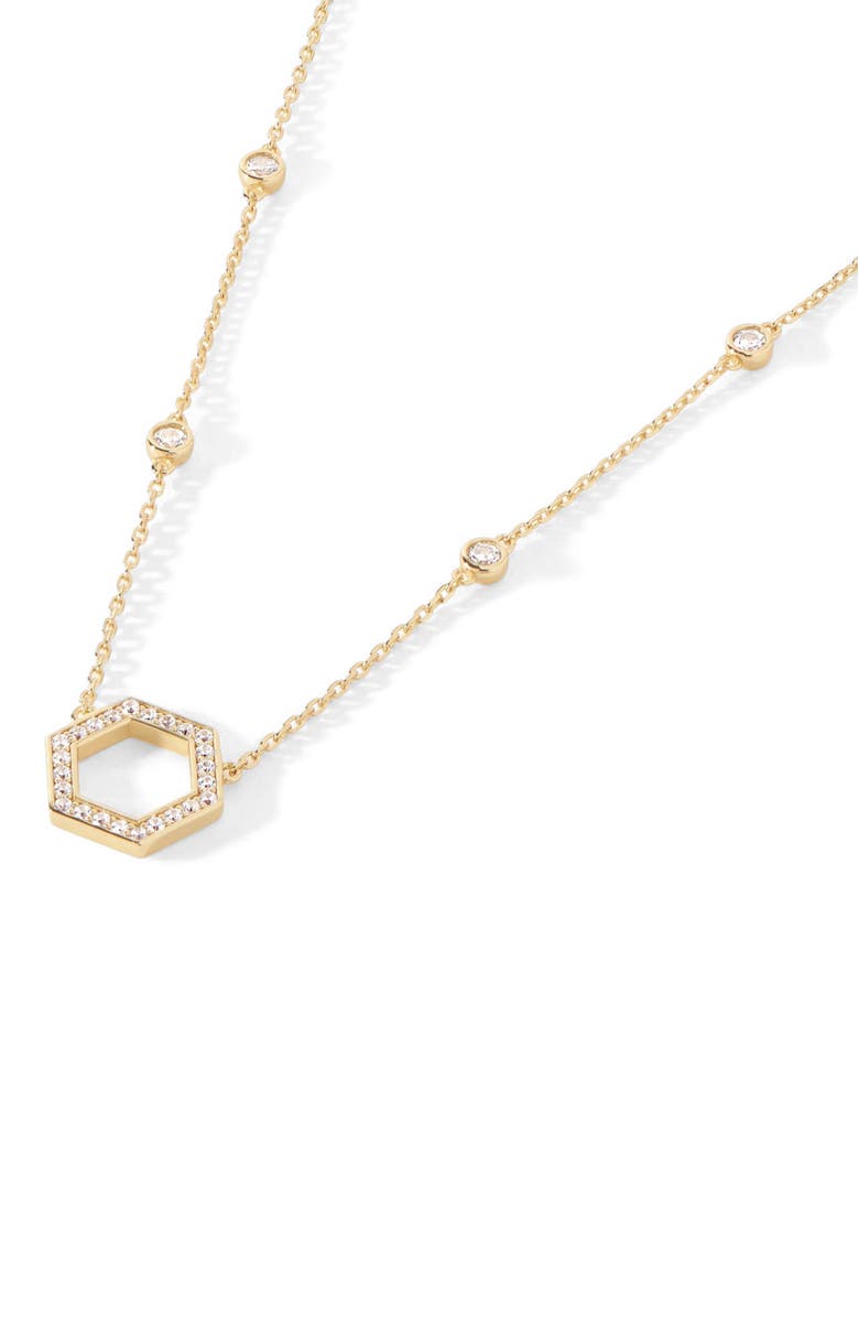 Ora Ana The Natalie Necklace, Alternate, color, Gold/White  Cz