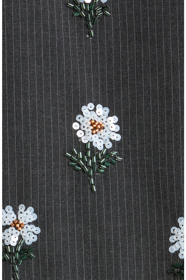 Floral Sequin Pinstripe Jacket, Alternate, color, BLACK