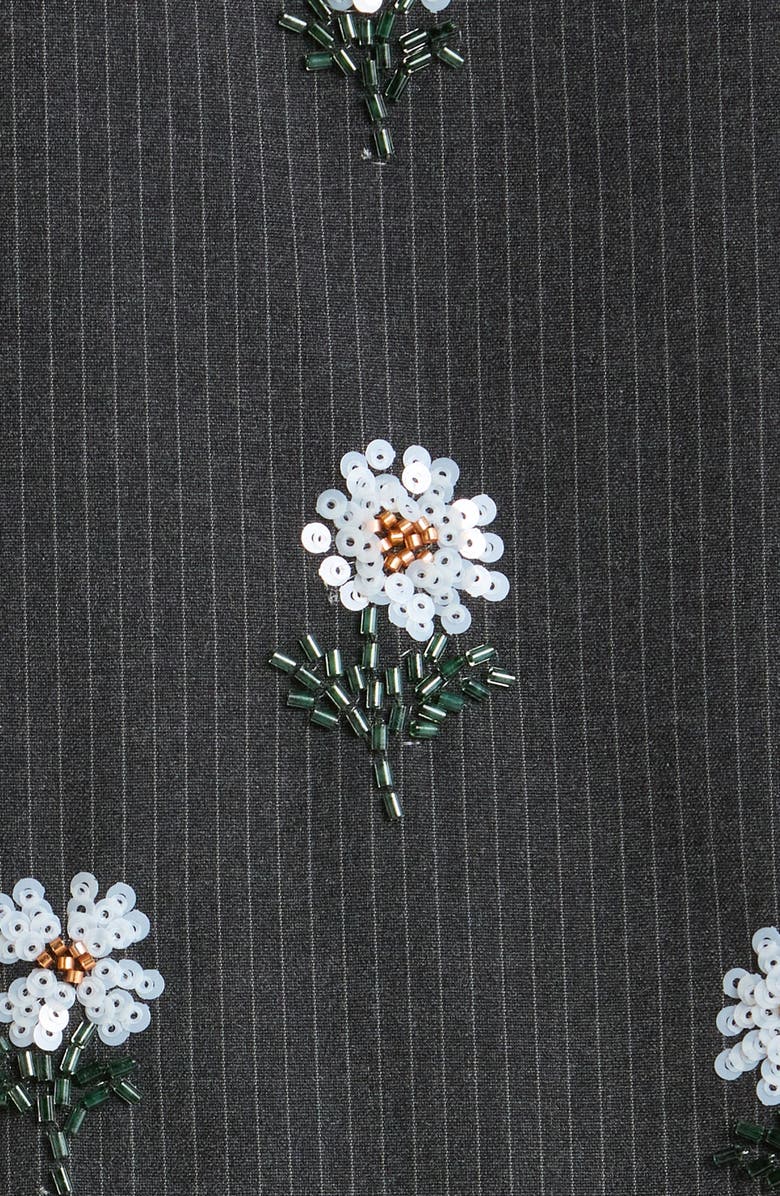 HONOR THE GIFT Floral Sequin Pinstripe Jacket, Alternate, color, Black