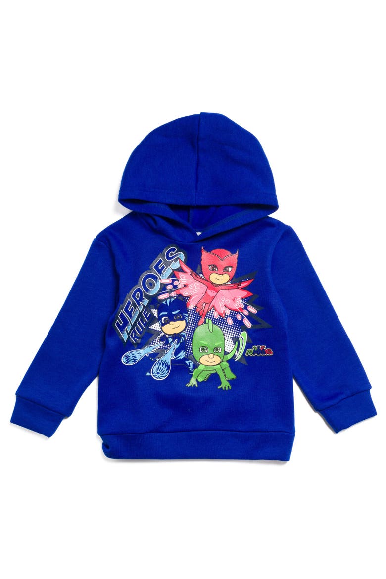 Fleece Hoodie & Pants Set, Alternate, color, blue / gray