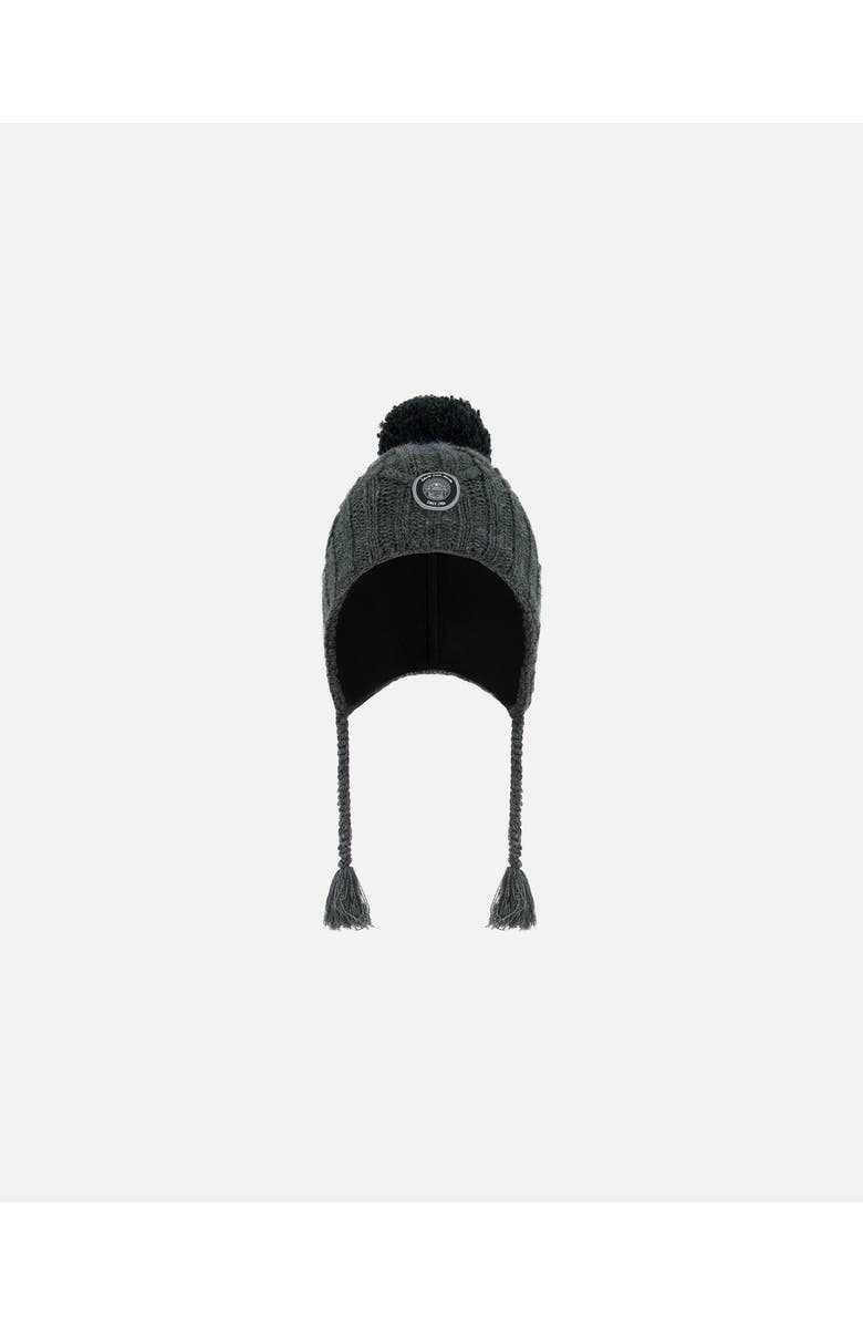 Deux par Deux Kids Unisex Peruvian Knit Hat Dark Gray, Main, color,