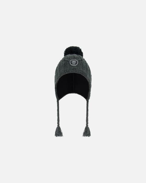 Kids Unisex Peruvian Knit Hat Dark Gray