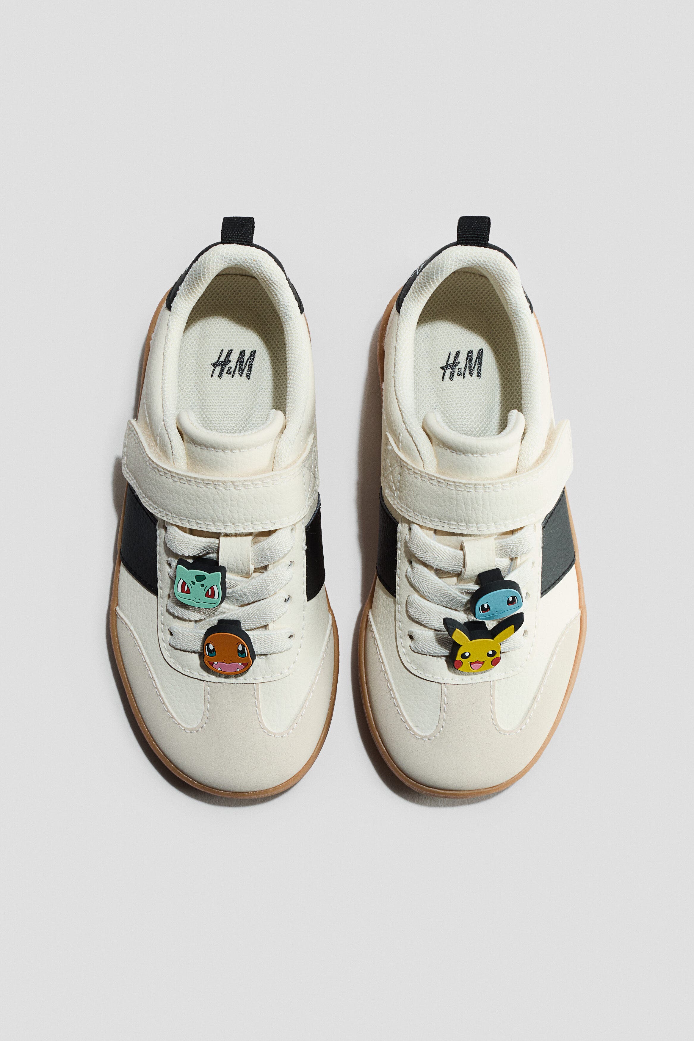 H&M Appliquéd Trainers, Main, color, Cream/Pokémon
