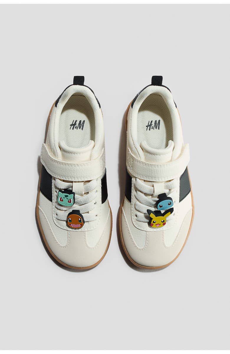 H&M Appliquéd Trainers, Main, color, Cream/Pokémon