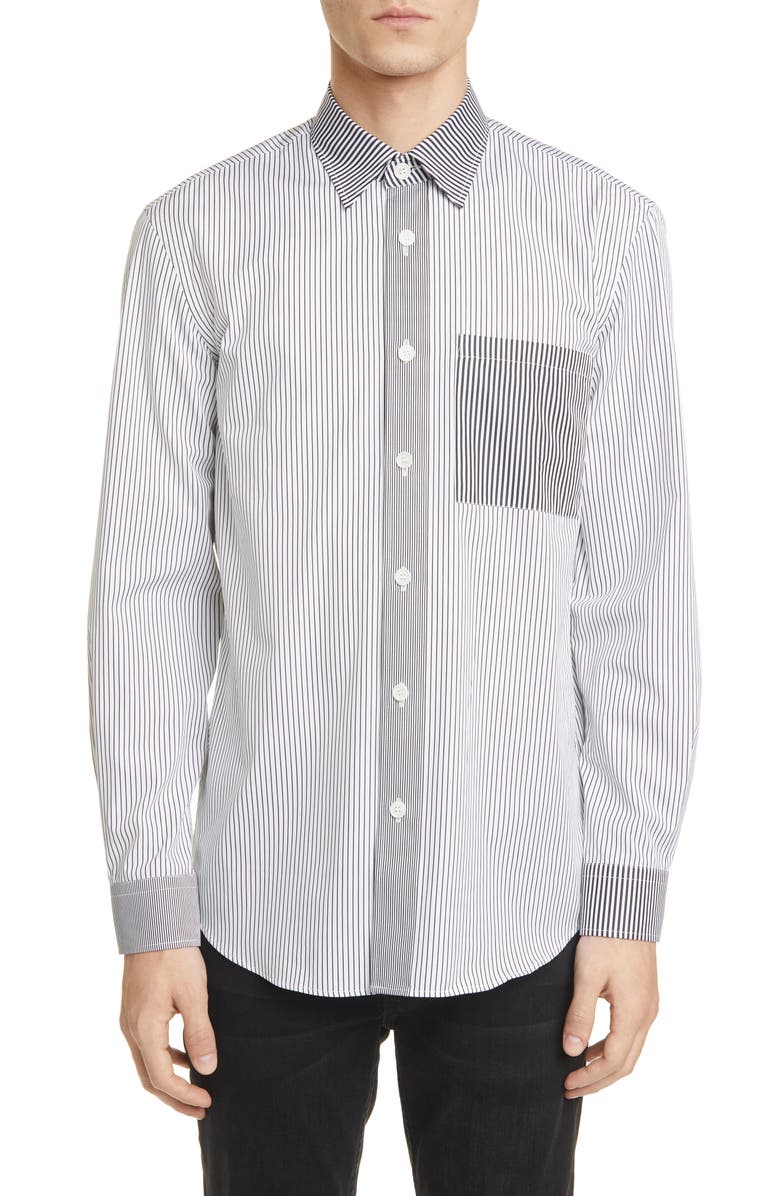 Burberry Chatteris Classic Fit Stripe Button-Up Shirt, Main, color, 