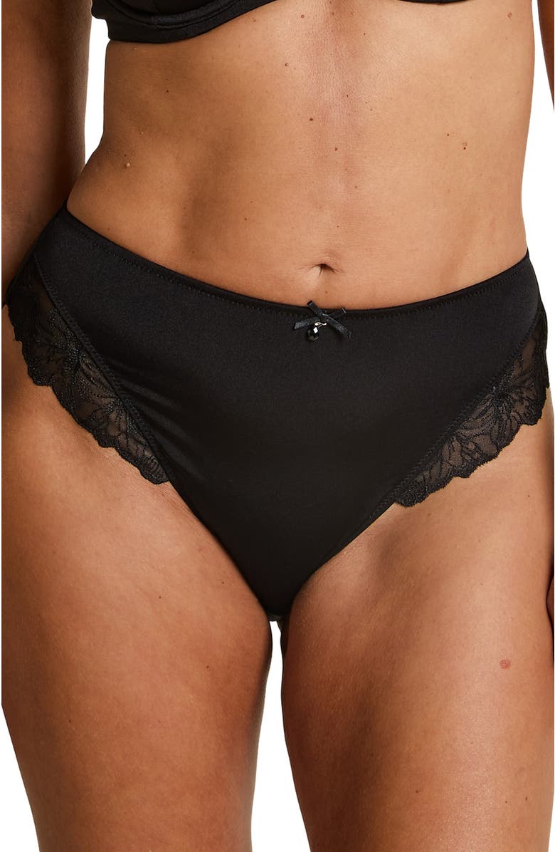 Hunkemöller Lily High Waisted Rio Brief, Main, color, Black