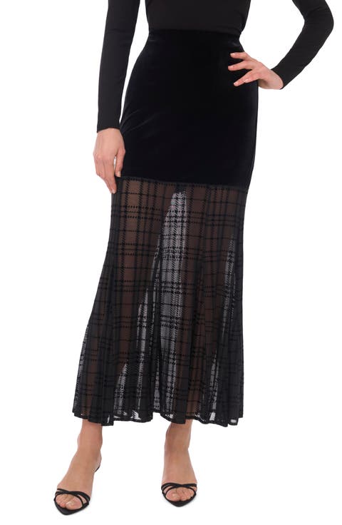 Mesh Bottom Long Skirt