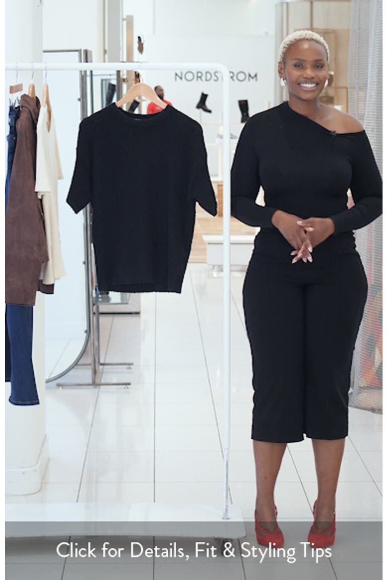 Short Sleeve Stretch Wool Blend Bouclé Sweater video