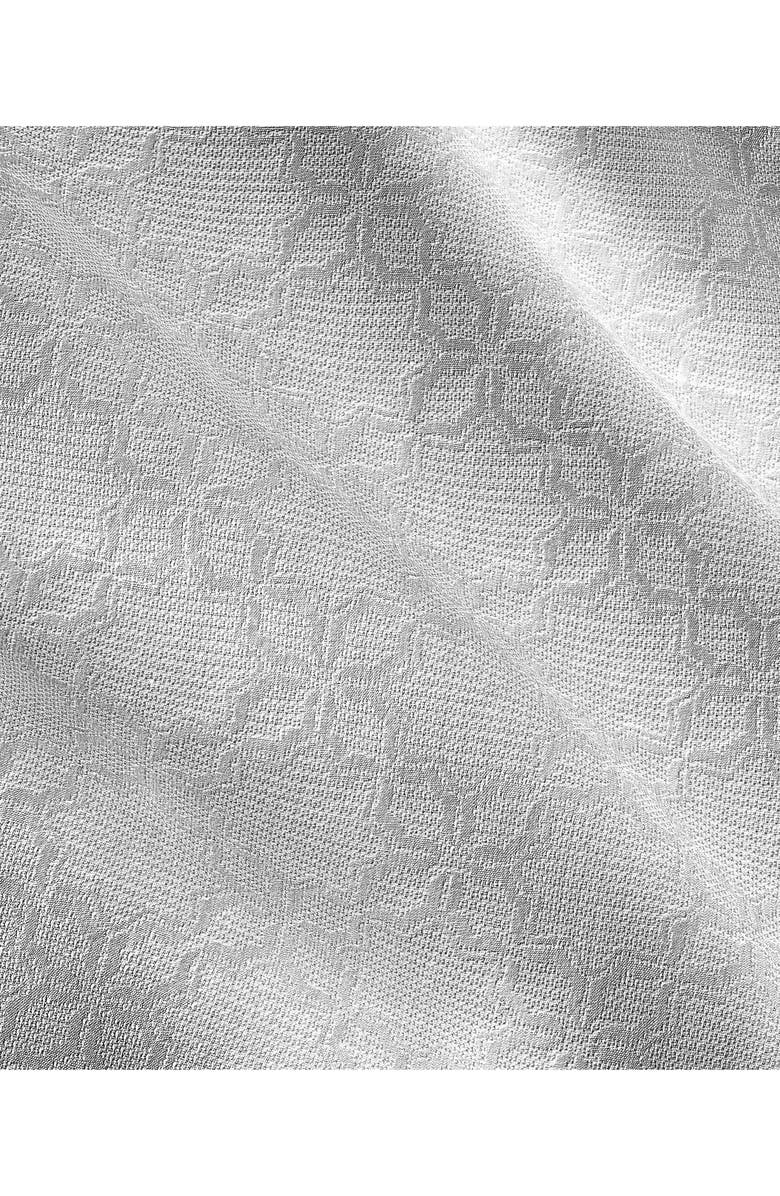 David Donahue Geometric Jacquard Cotton Button-Up Shirt, Alternate, color, White