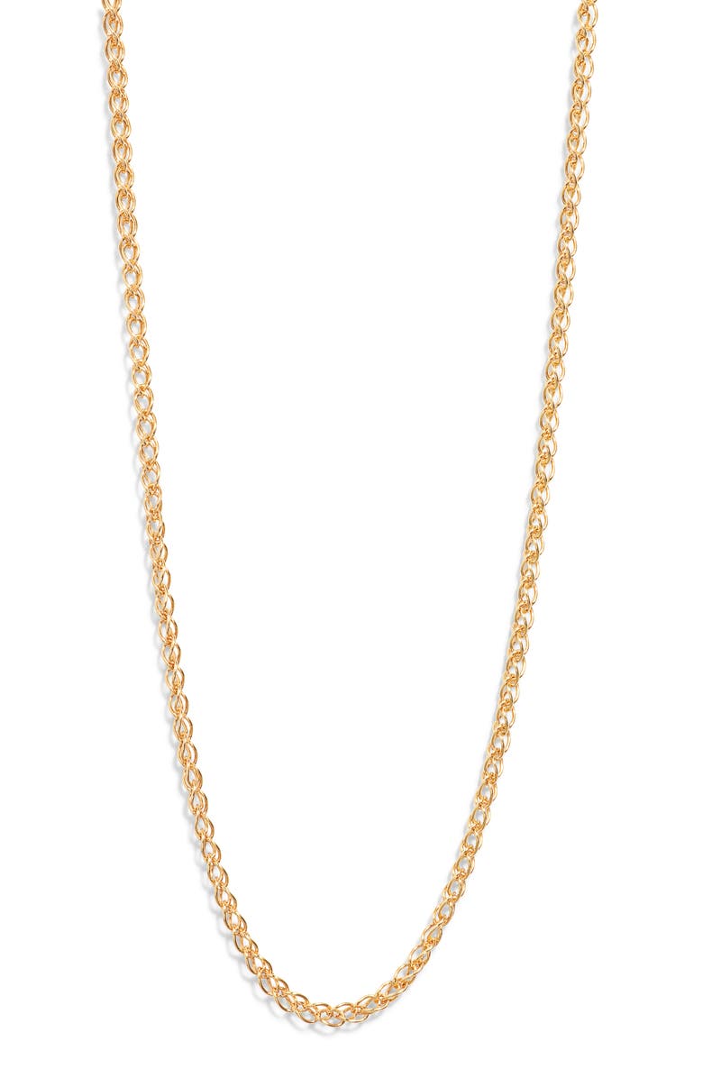Argento Vivo Sterling Silver Curb Chain Necklace, Main, color, Gold