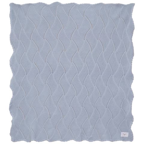 Boy Chunky Textured Scallop Edge Blanket Knit Throw