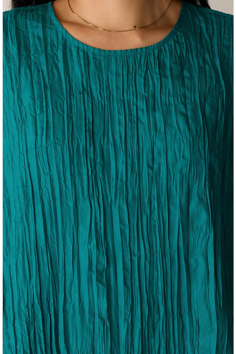 Sleeveless Silk A-Line Dress, Alternate, color, TEAL