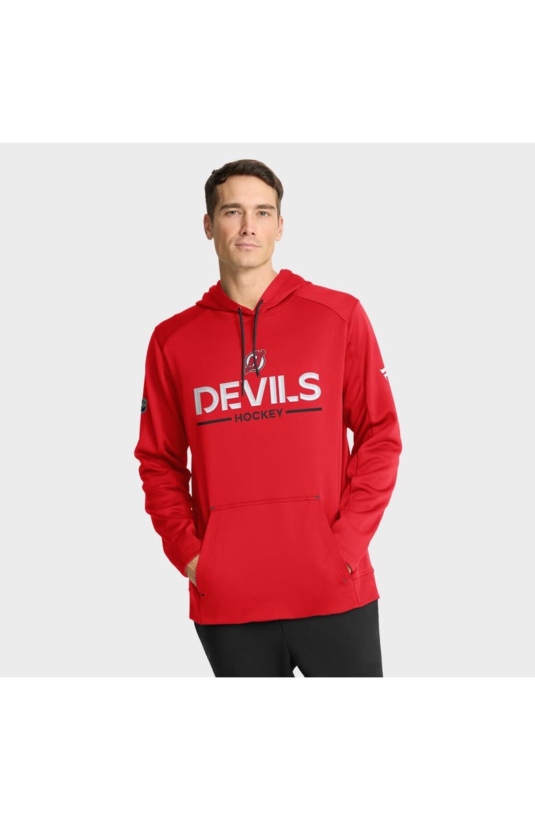 FANATICS Men's Fanatics Red New Jersey Devils Authentic Pro Rink Hoodie, Main, color, Red