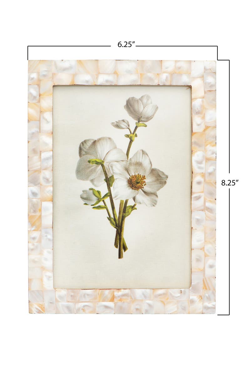 Storied Home Mother of Pearl Photo Frame, Alternate, color, Cream