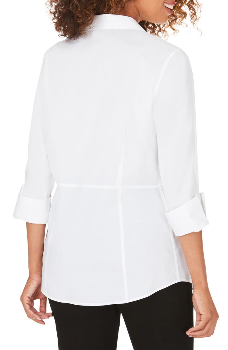 Foxcroft Solista Wrap Front Stretch Cotton Blend Blouse, Alternate, color, 