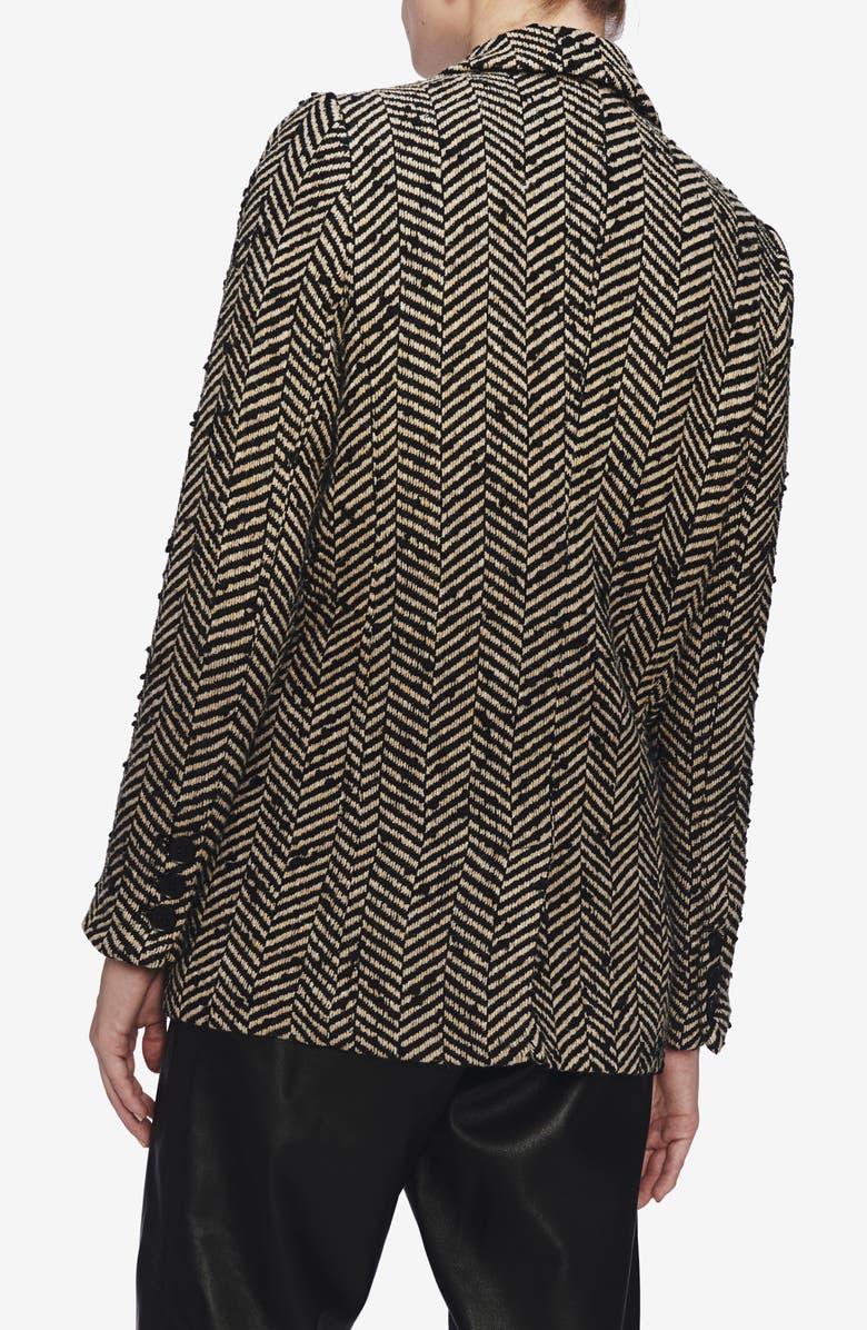 ANINE BING Fishbone Double Breasted Blazer, Alternate, color, 