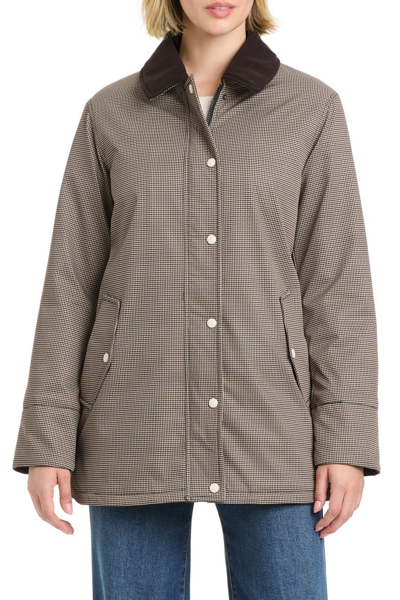 Water Resistant Barn Jacket, Alternate, color, BROWN MINI HOUNDSTOOTH