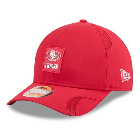 Men's New Era Scarlet San Francisco 49ers 2025 Sideline  M-Crown 9FORTY Adjustable Hat