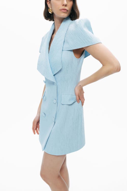 Nocturne Brown Tailored Mini Dress With Structured Bolero In Blue